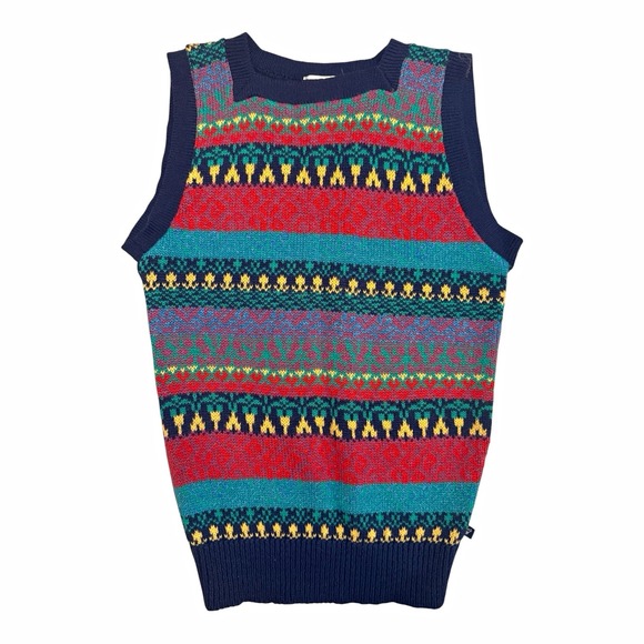 Wrangler Other - Wrangler Knit Sweater Vest Size S Acrylic Crew Neck Multicolor 80s 90s Vintage